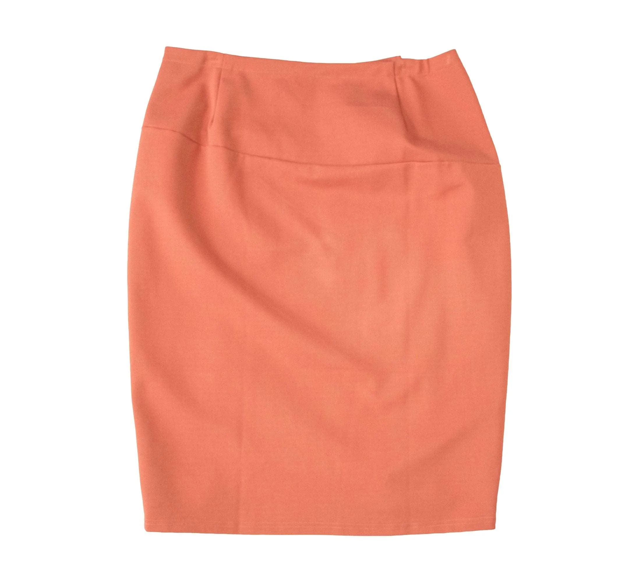 English White PolySpandex V-Curve Skirt-Marsala