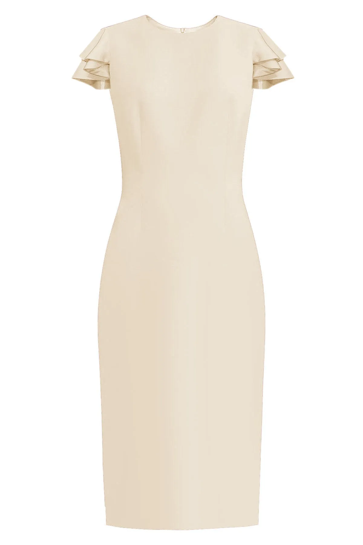Estella White Sheath Dress With Butterfly Sleeves