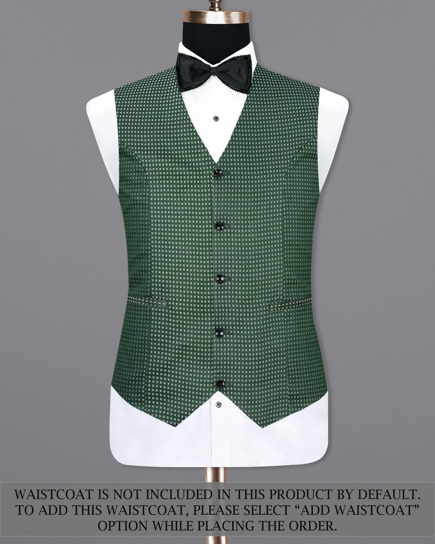 Everglade Green Square Textured Tuxedo Designer Suit