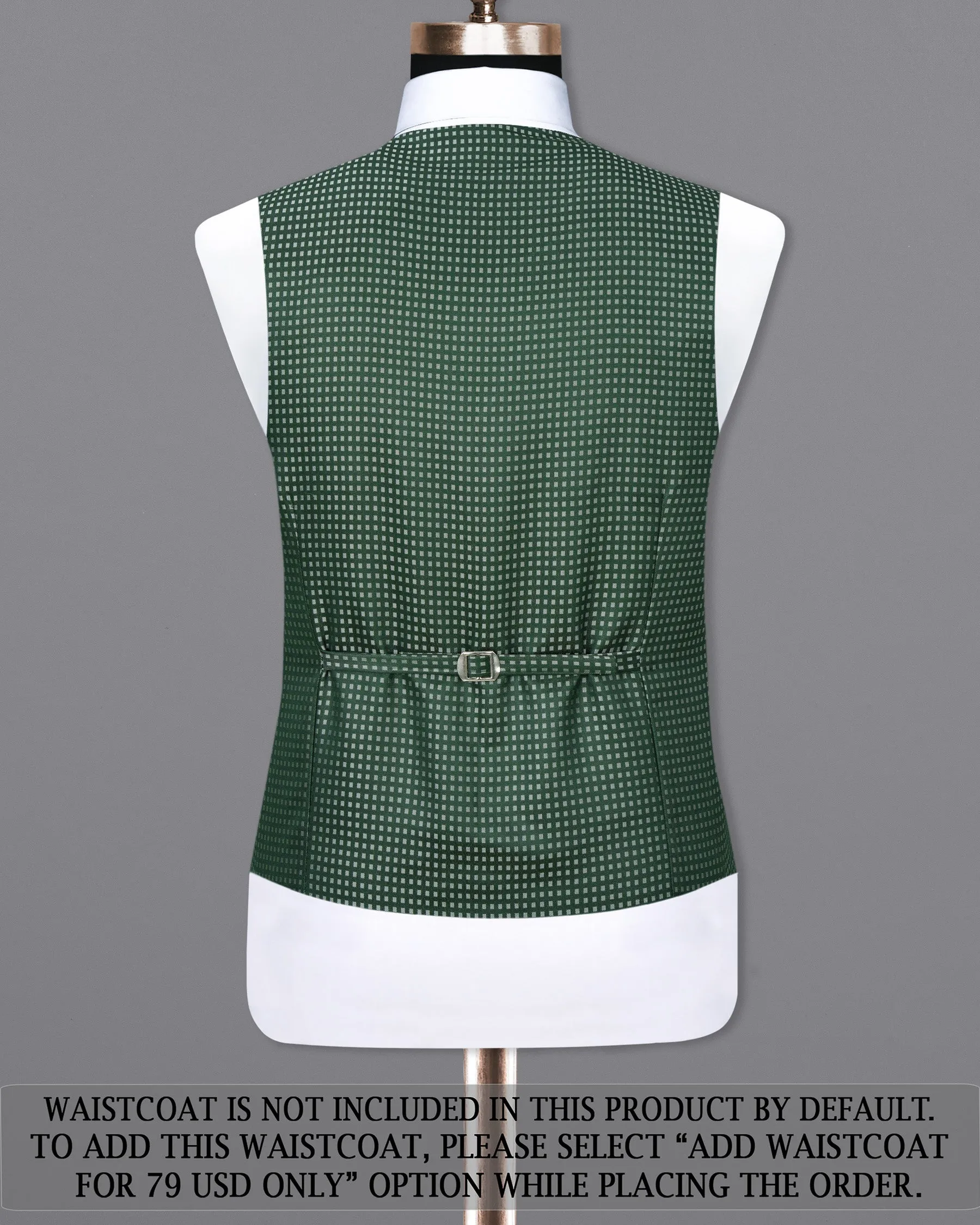 Everglade Green Square Textured Tuxedo Designer Suit