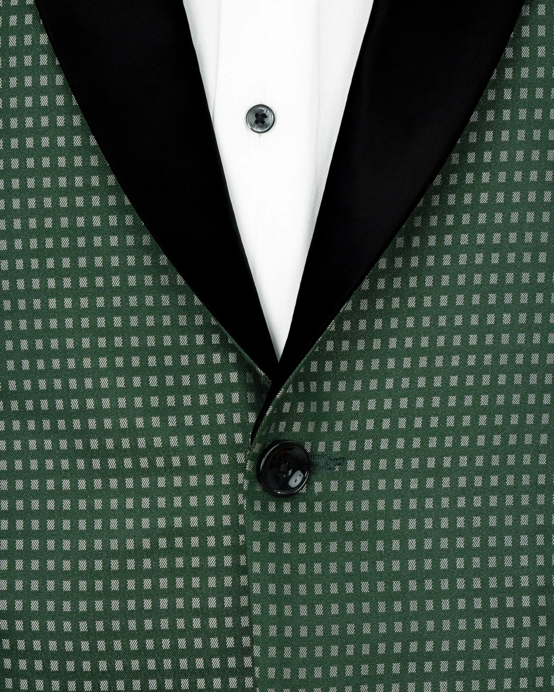 Everglade Green Square Textured Tuxedo Designer Suit