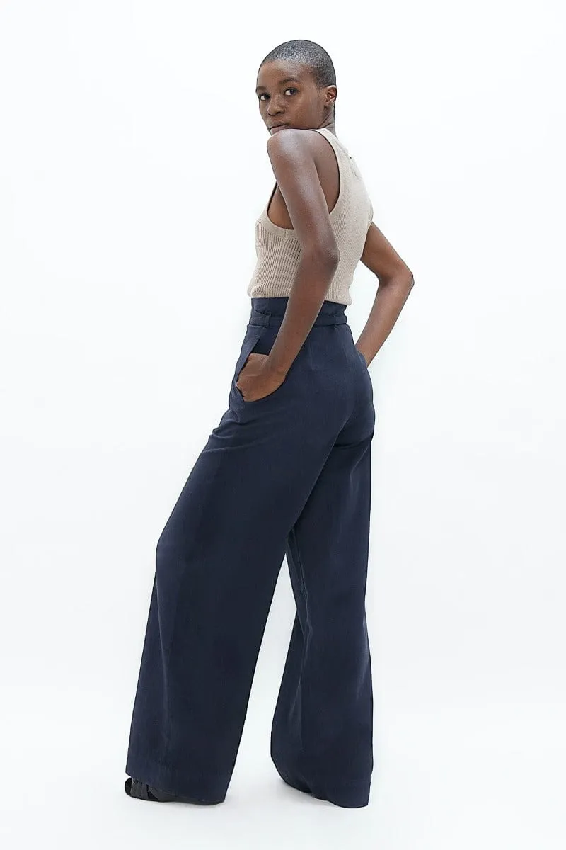 Florence Organic Cotton Wide Leg trousers | Summer Night