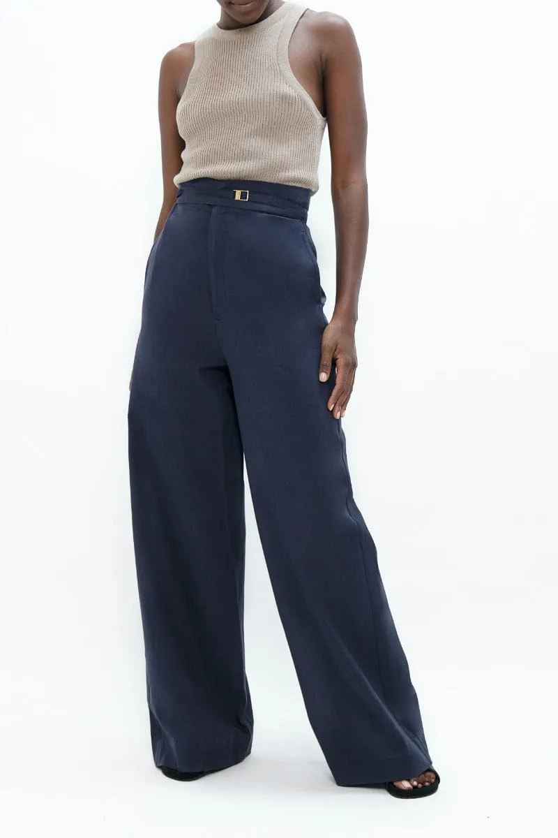 Florence Organic Cotton Wide Leg trousers | Summer Night
