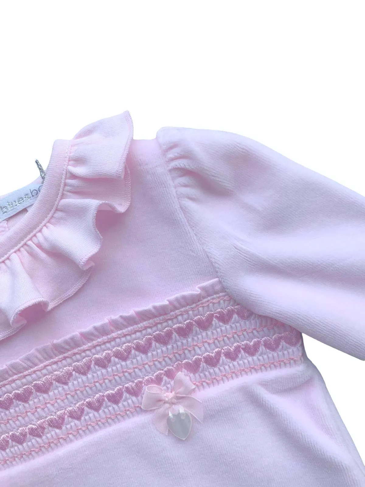 Girls Pink Velour Trouser Set