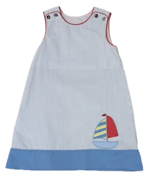 Girl's Sailboat Applique A-Line