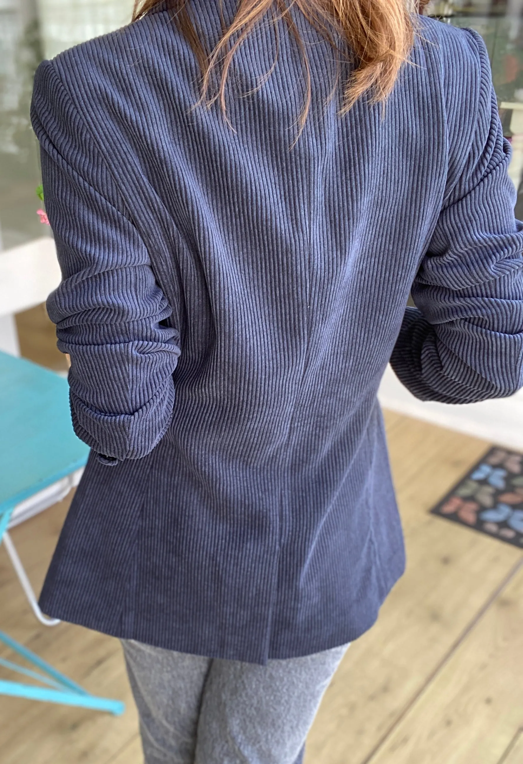 GRACE CORDUROY BLAZER IN MIDNIGHT - SIZE XS
