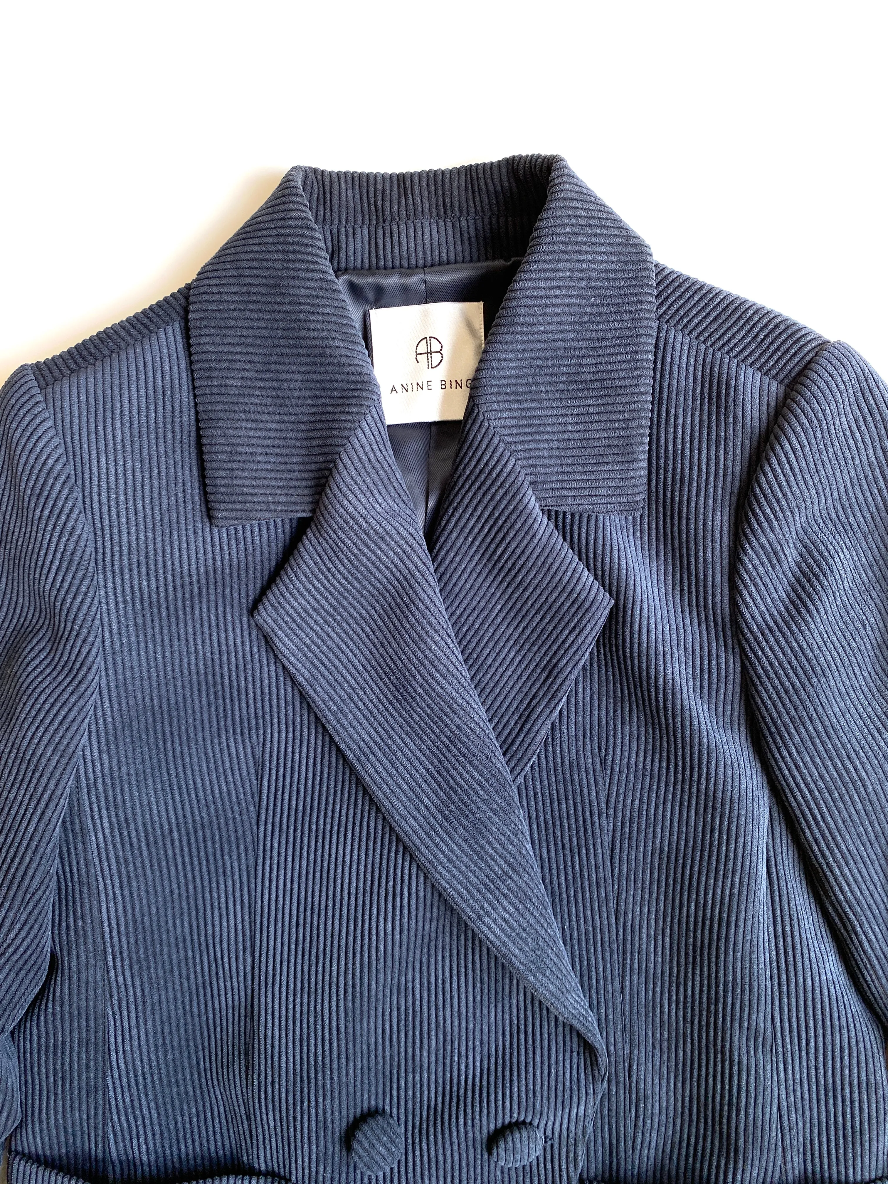GRACE CORDUROY BLAZER IN MIDNIGHT - SIZE XS