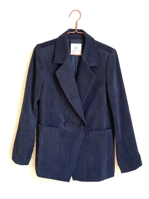 GRACE CORDUROY BLAZER IN MIDNIGHT - SIZE XS