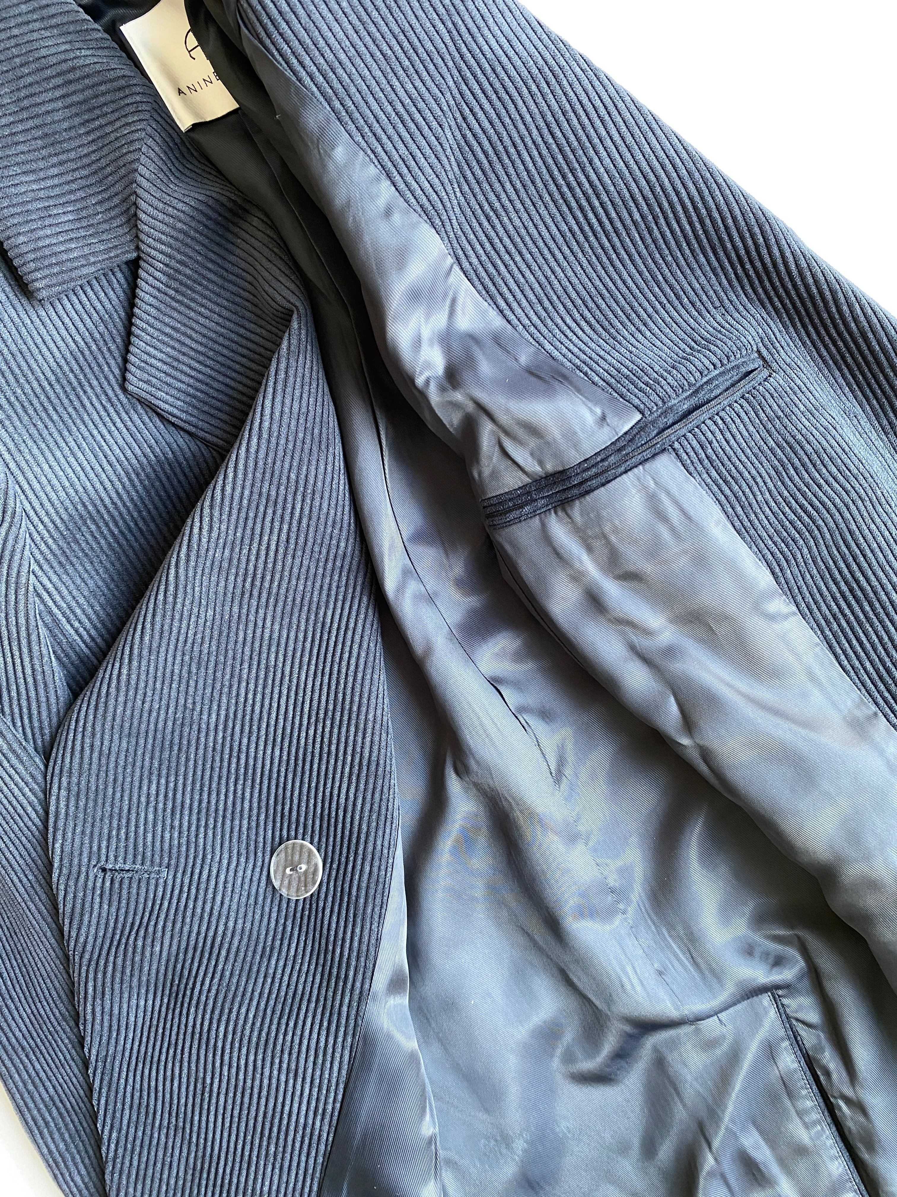 GRACE CORDUROY BLAZER IN MIDNIGHT - SIZE XS