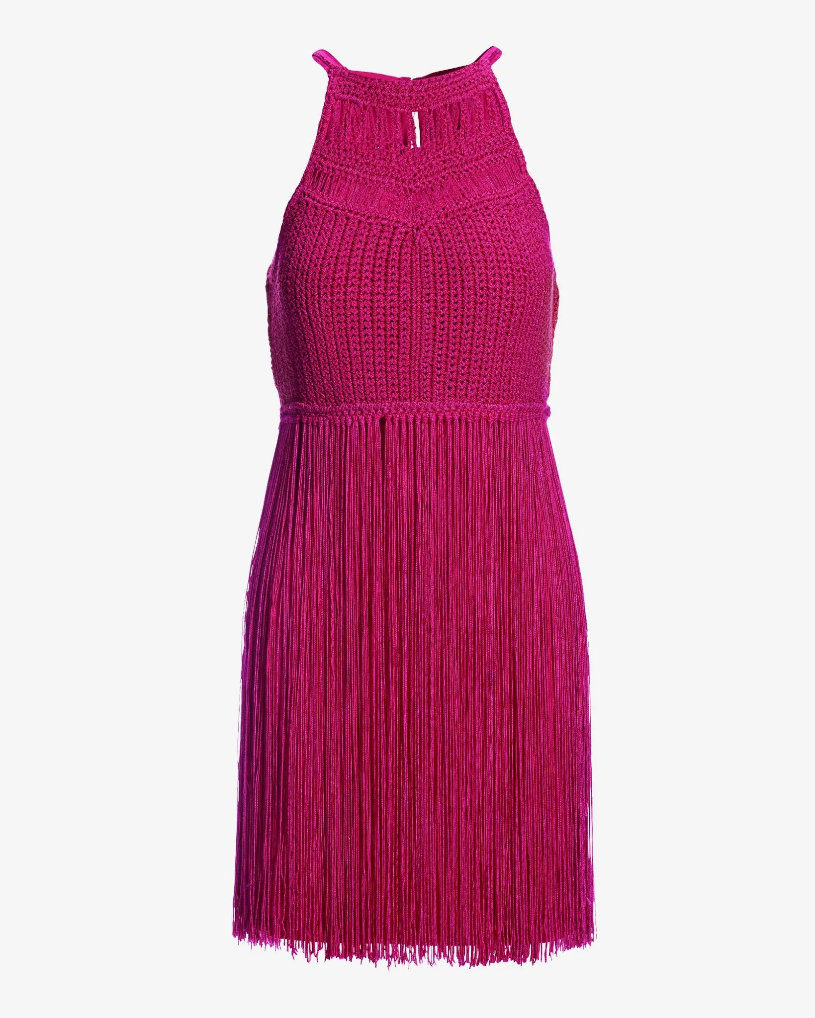 Halter Crochet Fringe Shift Dress Blossom