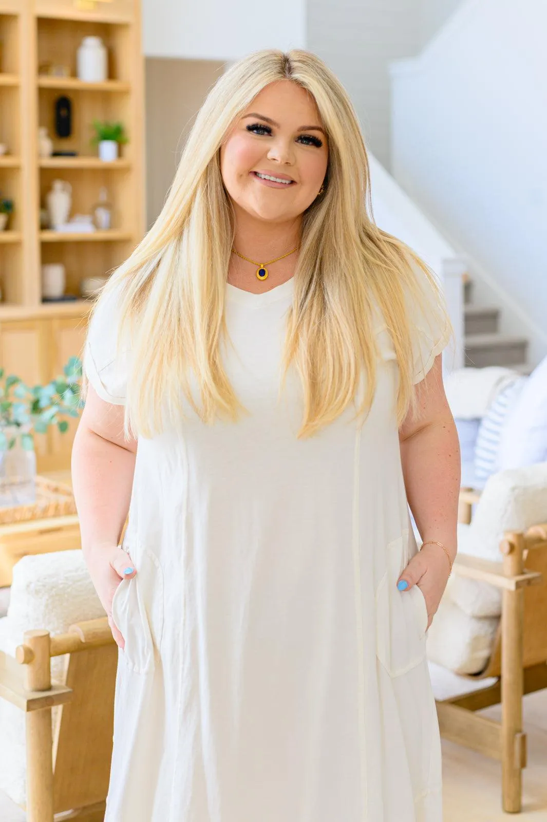 Hazel Blues® |  Modern Maritime Shift Maxi Dress