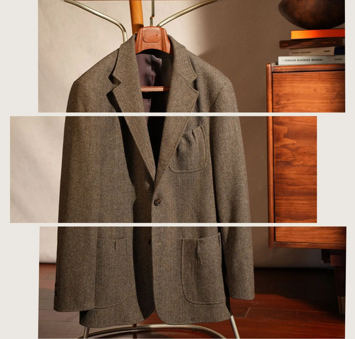 Herringbone Wool Three-Piece Suit