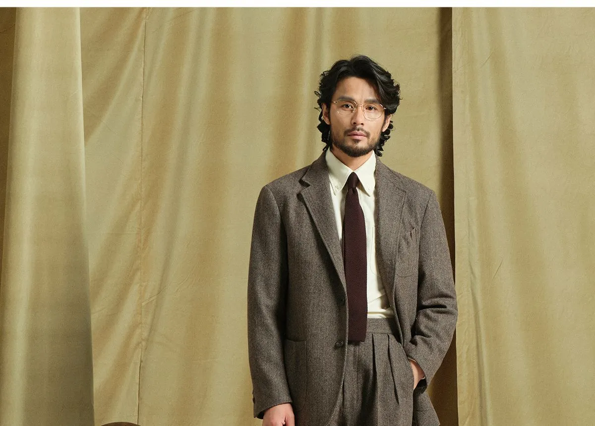 Herringbone Wool Three-Piece Suit