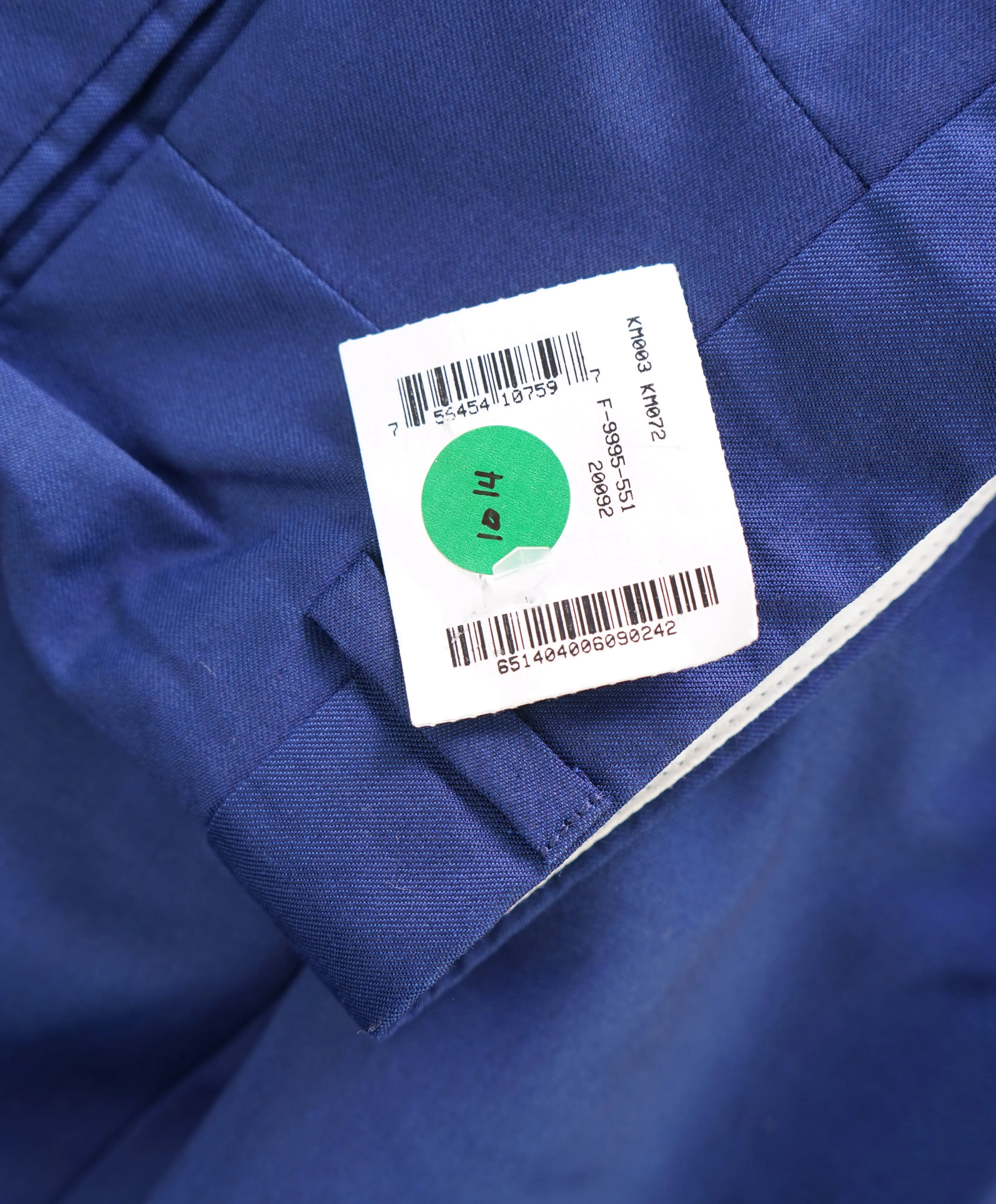 HICKEY FREEMAN - Cobalt Blue Solid Wool Flat Front Dress Pants - 35W