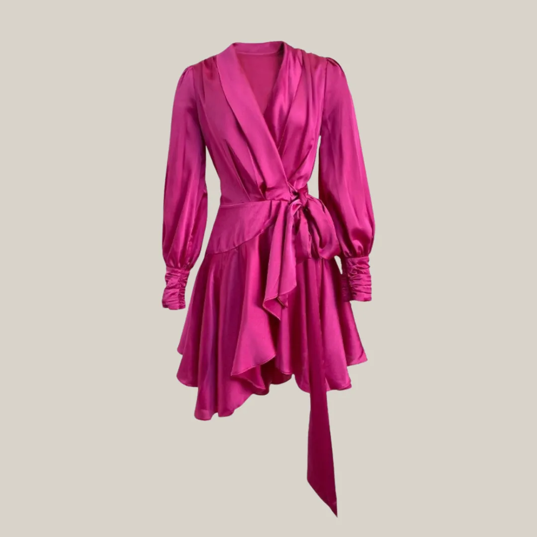 High Waist Lace Up  Ruffle Dress