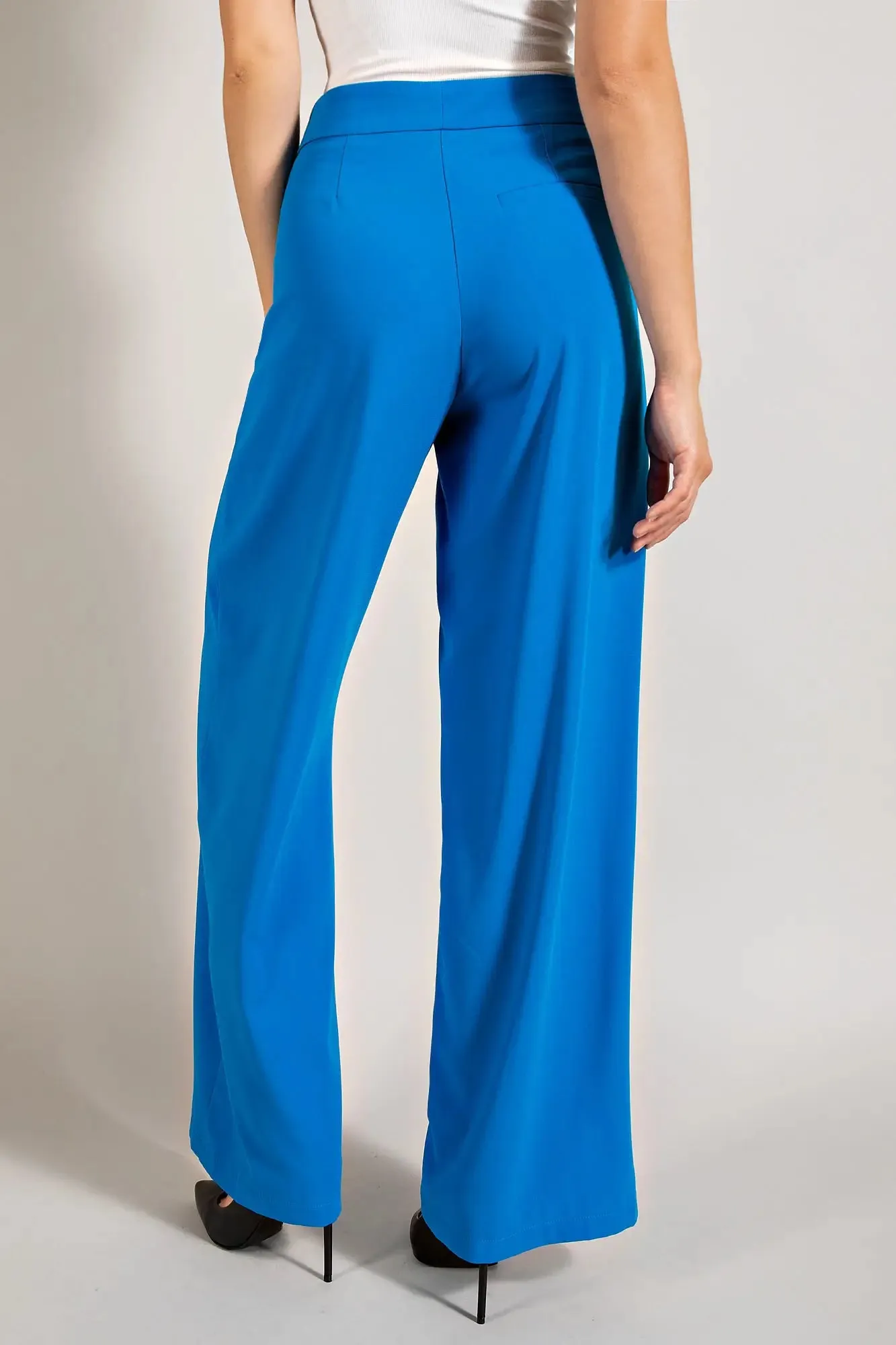 High Waisted Trousers With Front Pintuck