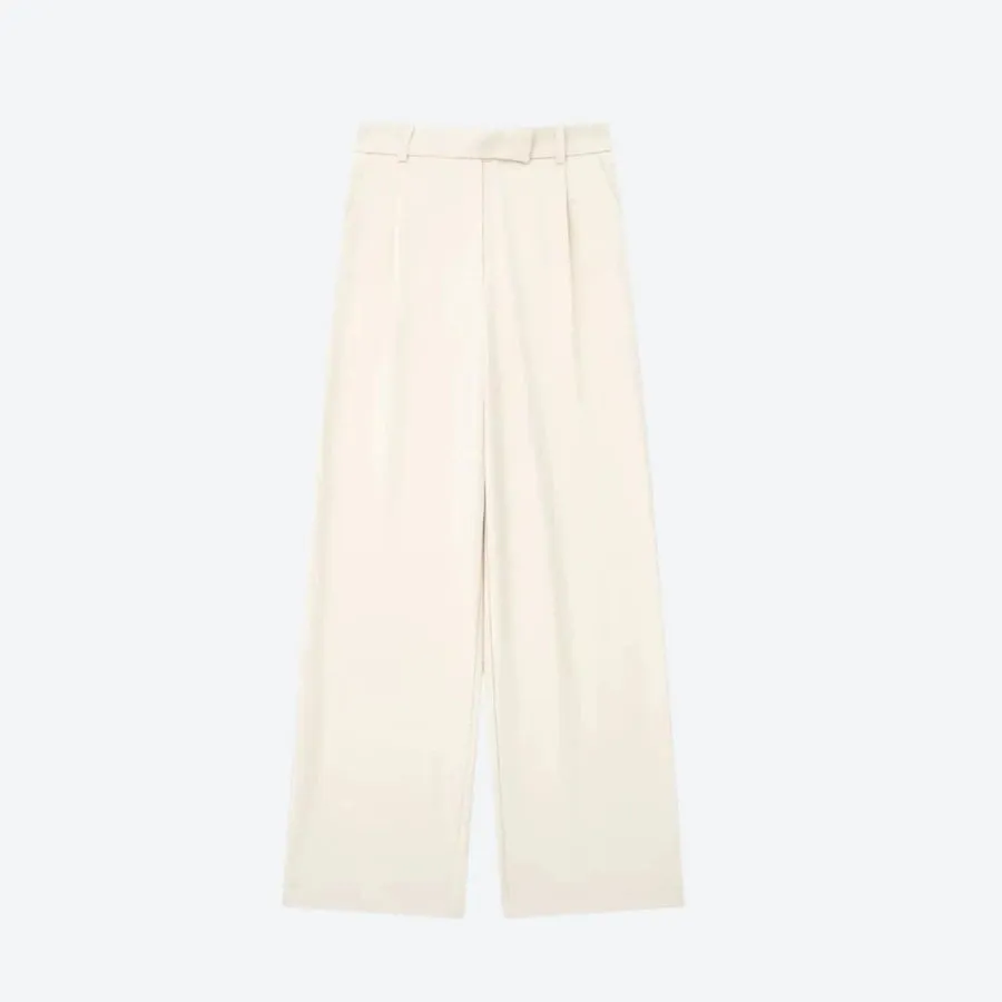 High-Waisted Wide-Leg Tailored Trousers