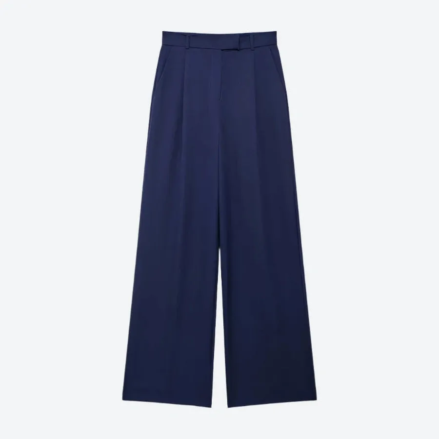 High-Waisted Wide-Leg Tailored Trousers