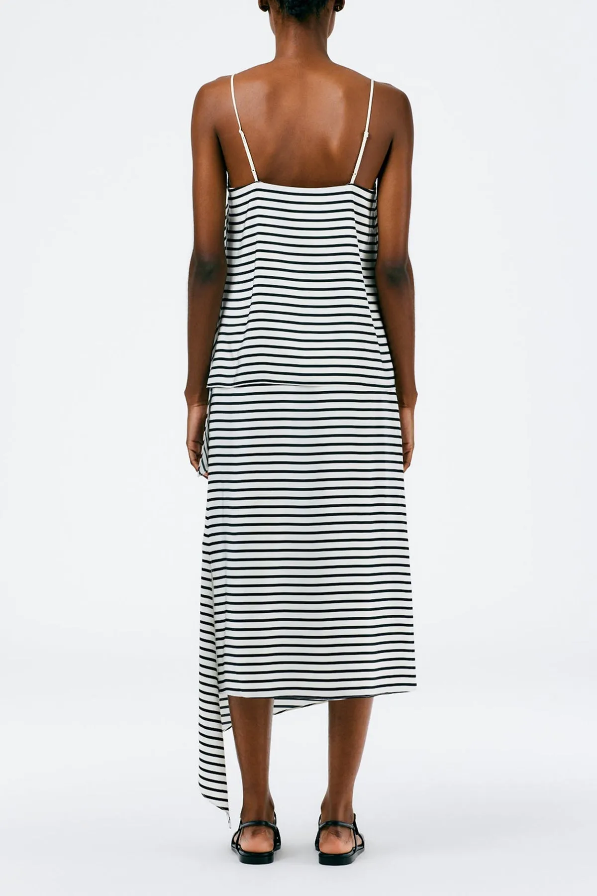 Identity Stripe Pencil Skirt in Black Multi