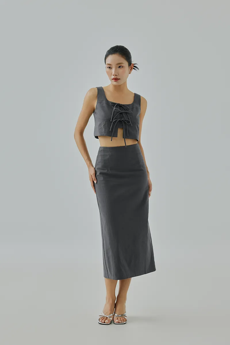 Ivey Back Slit Pencil Skirt