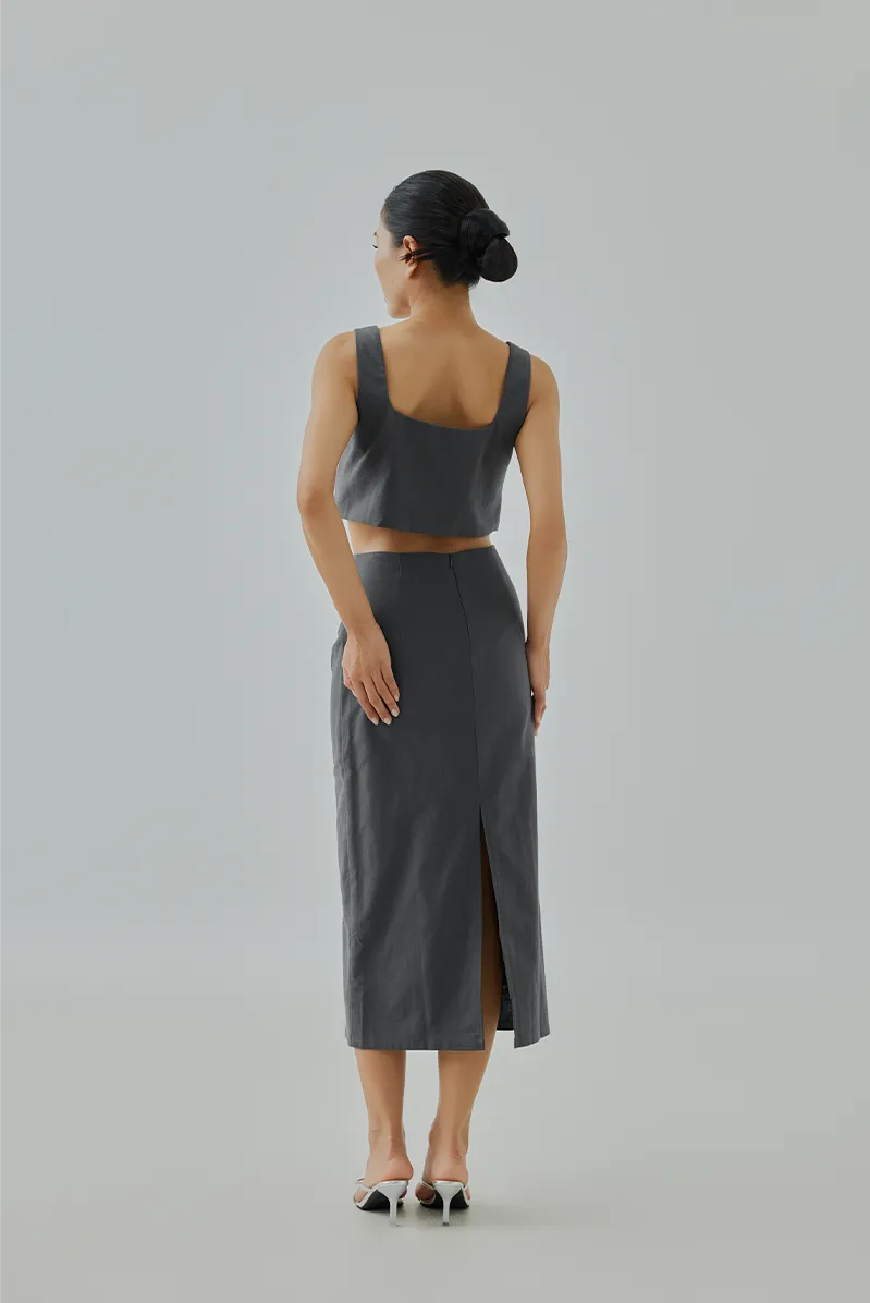 Ivey Back Slit Pencil Skirt