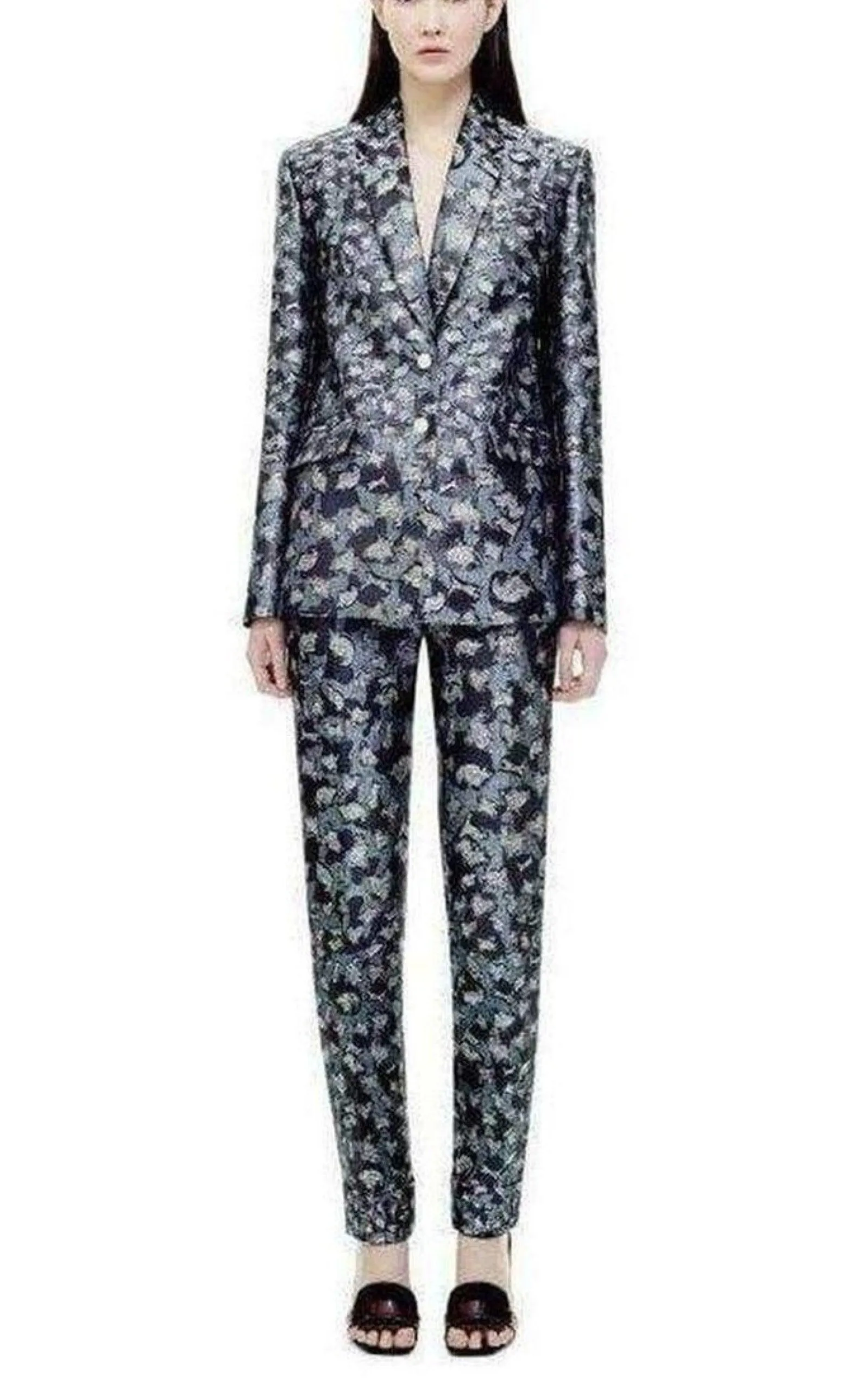 Jacquard Lame Silk Blend Blazer