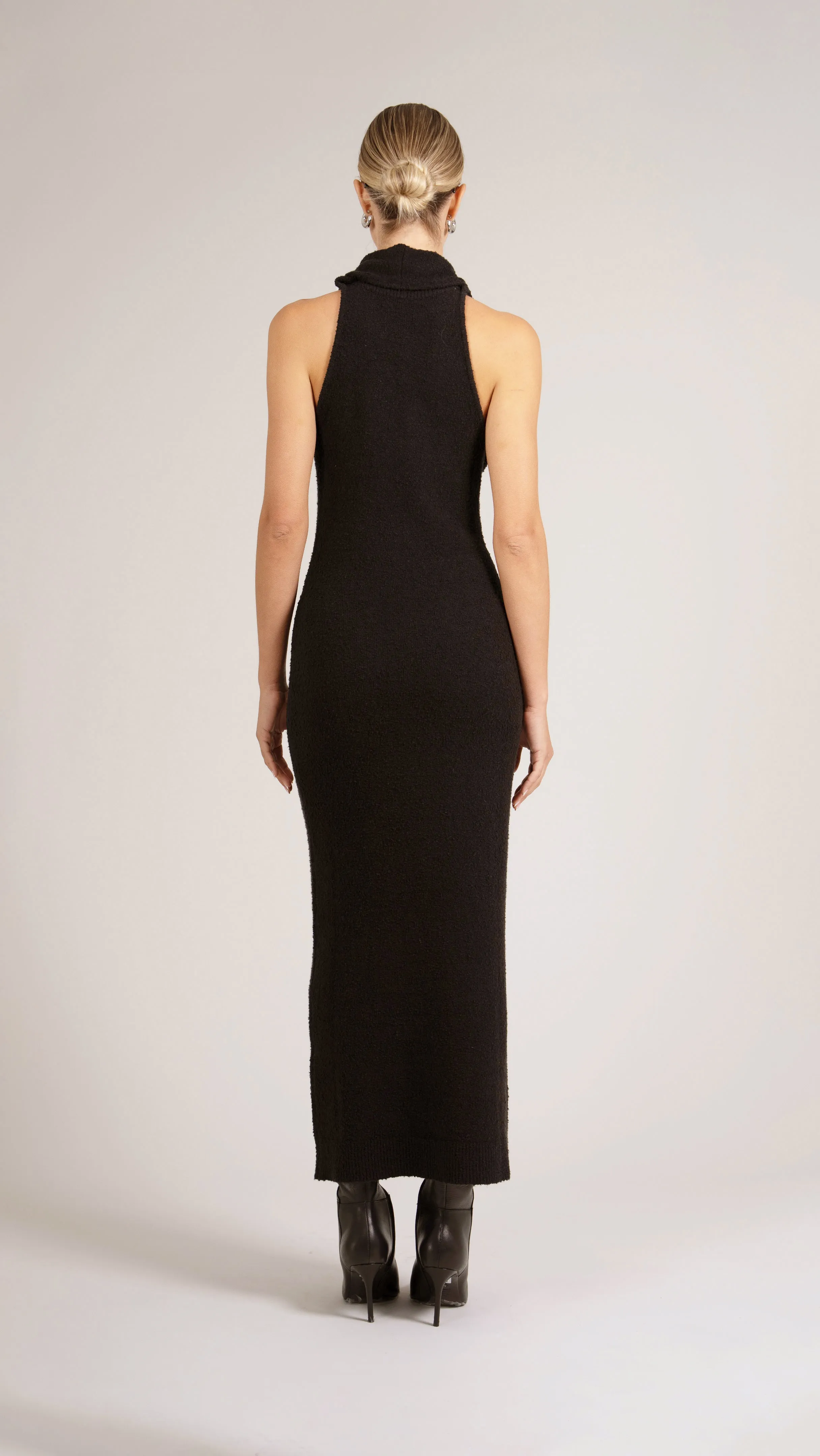 Jacqueline Wrapped Sweater Dress - Black
