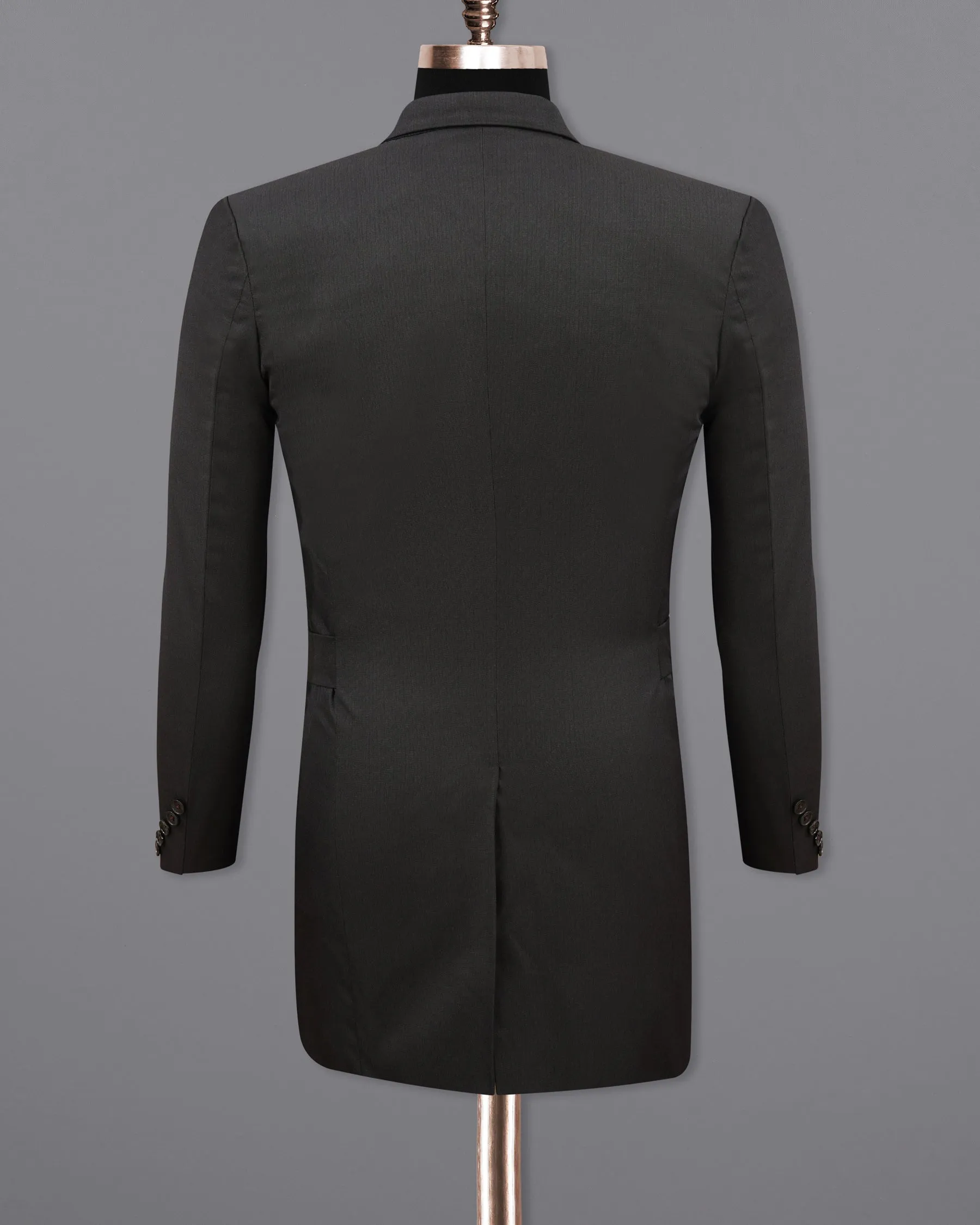 Jade Black Double Breasted with Belt Closure Designer Trench Coat