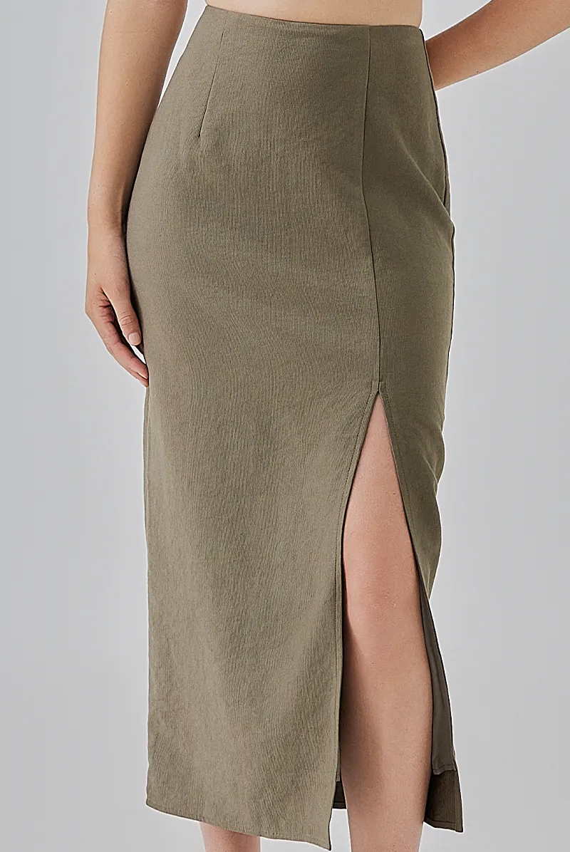 Kaeli Front Slit Pencil Skirt