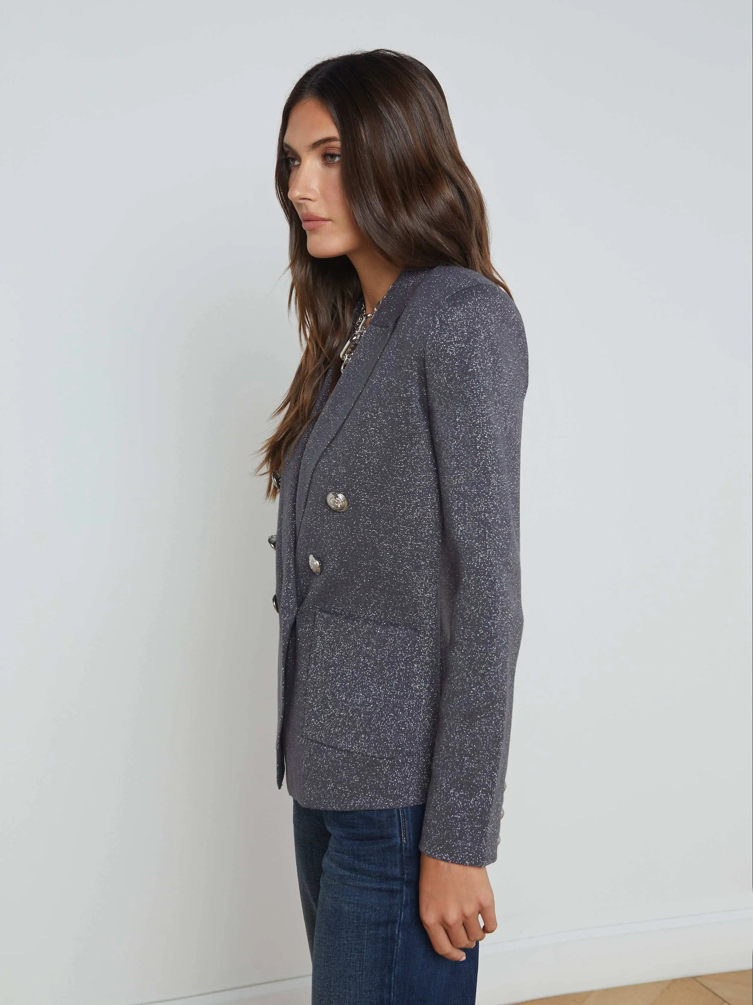 Kenzie Metallic Knit Blazer