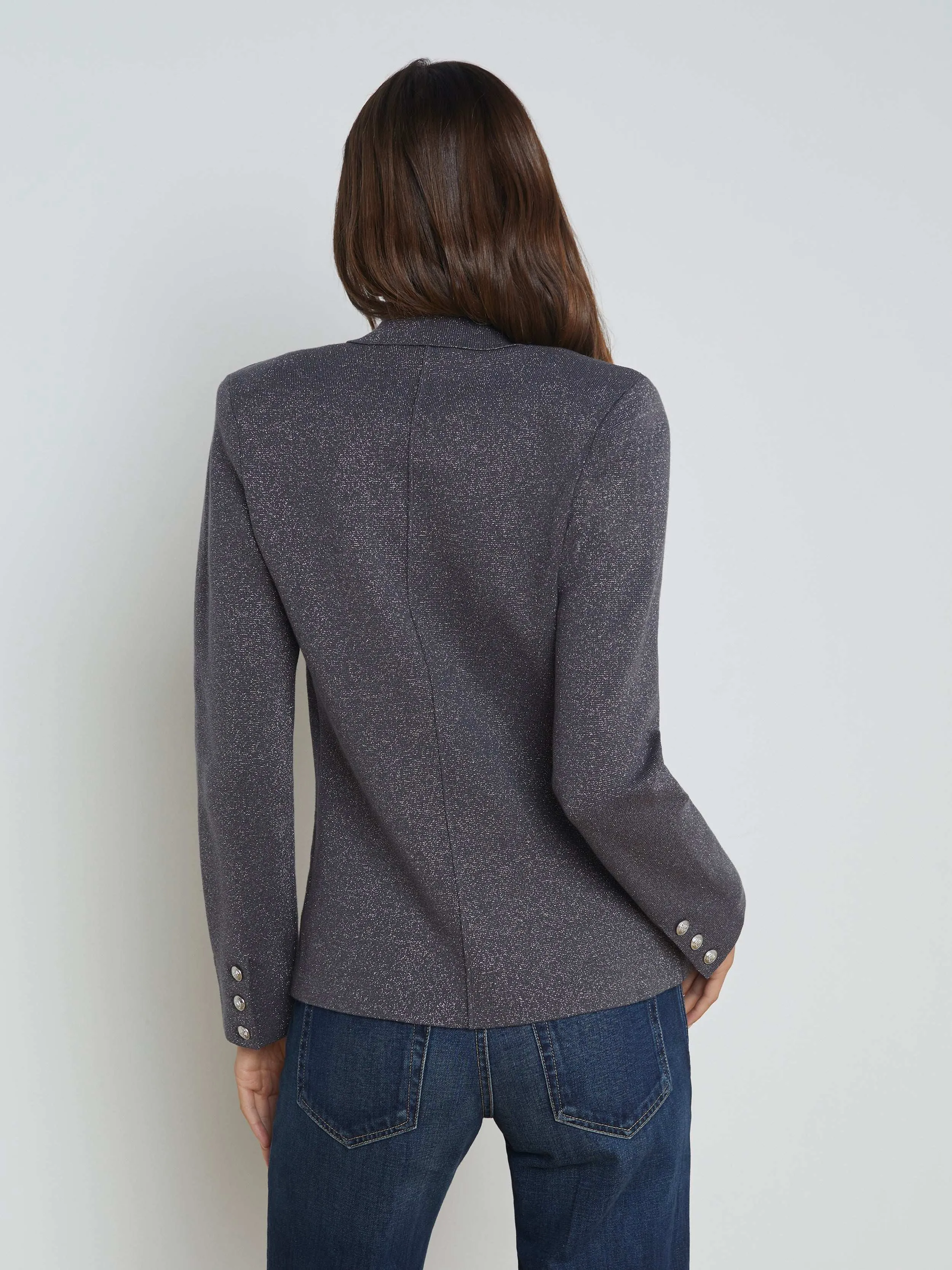 Kenzie Metallic Knit Blazer