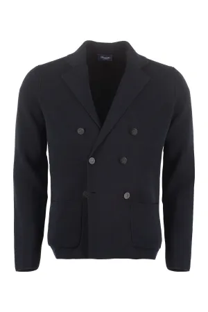 Knitted double-breasted blazer