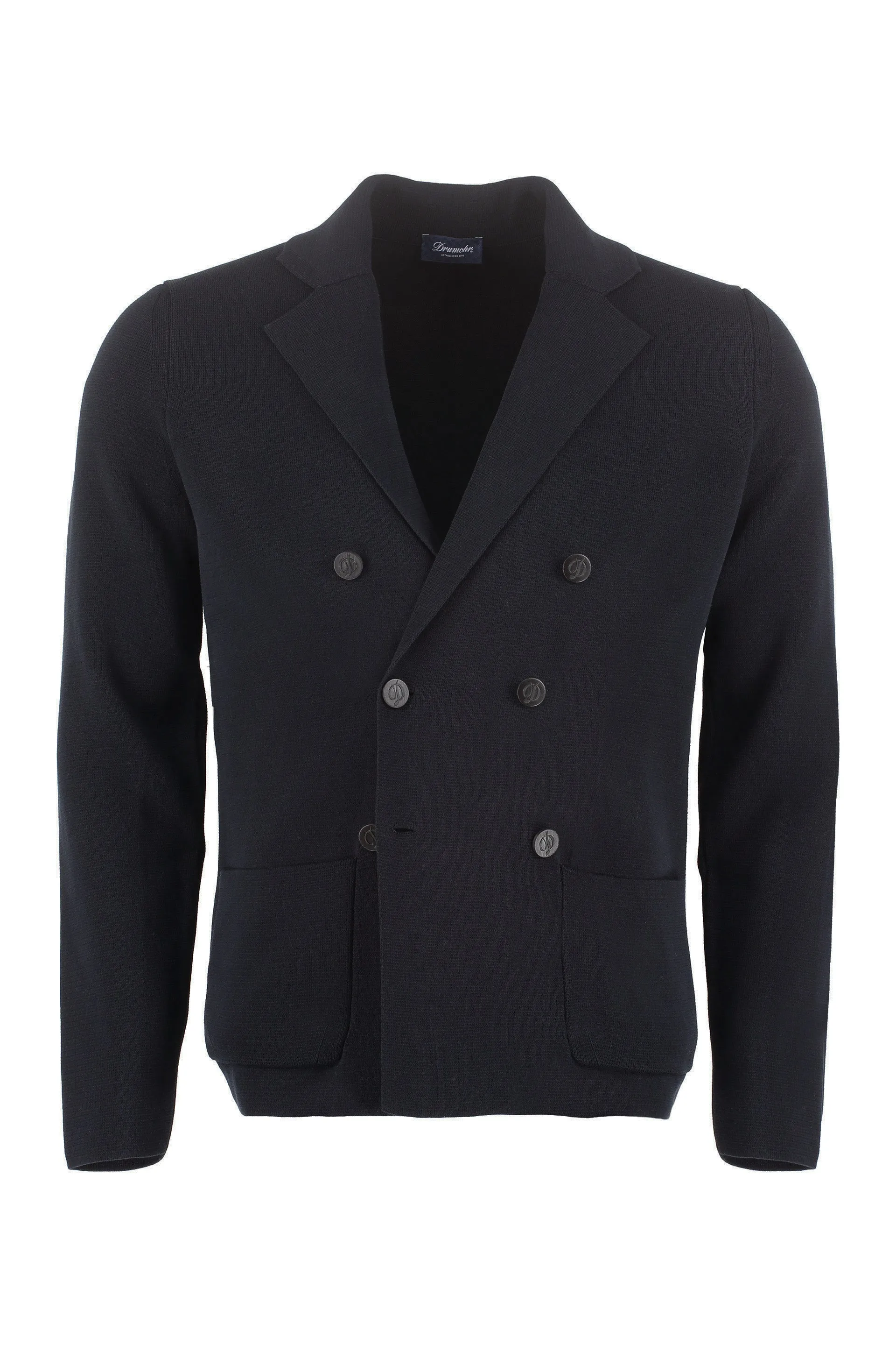 Knitted double-breasted blazer