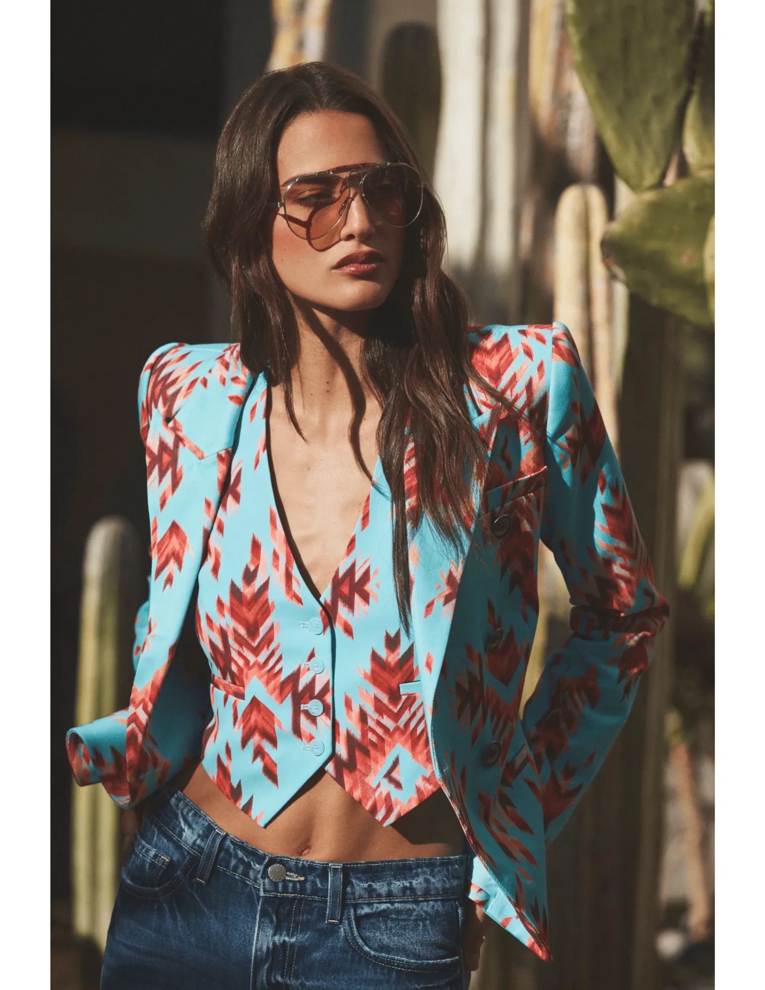 L'Agence Marie Slim-Fit Double Breasted Blazer