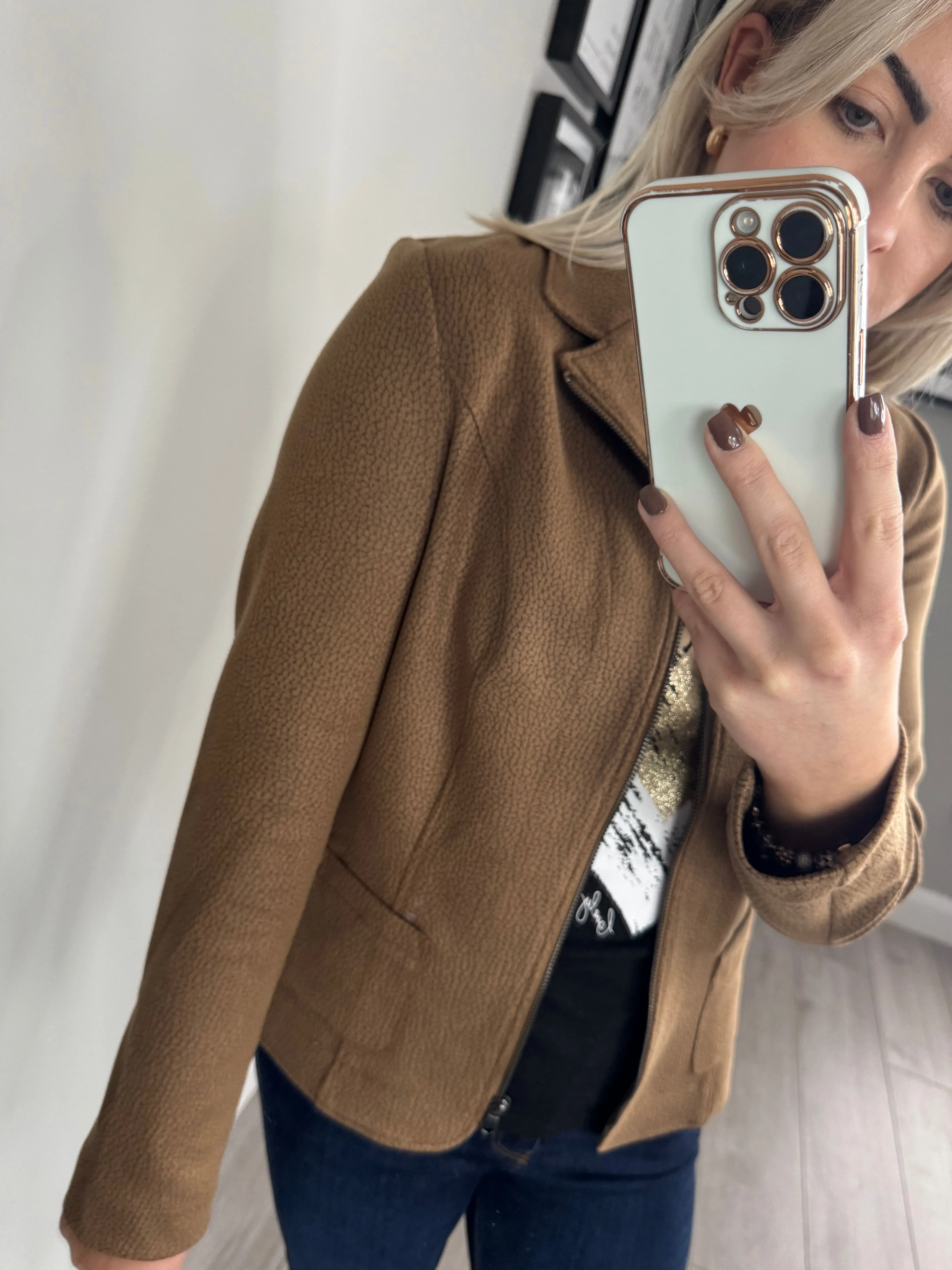 Lebek Tan Suede Jacket