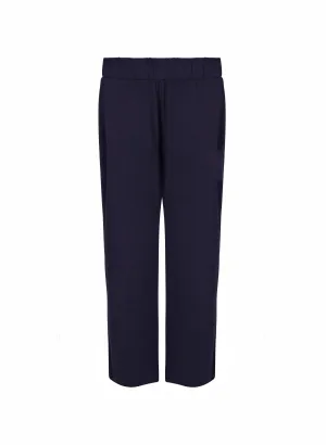 LENZING™ ECOVERO™ Jersey Cropped Palazzo Trousers | Classic Navy