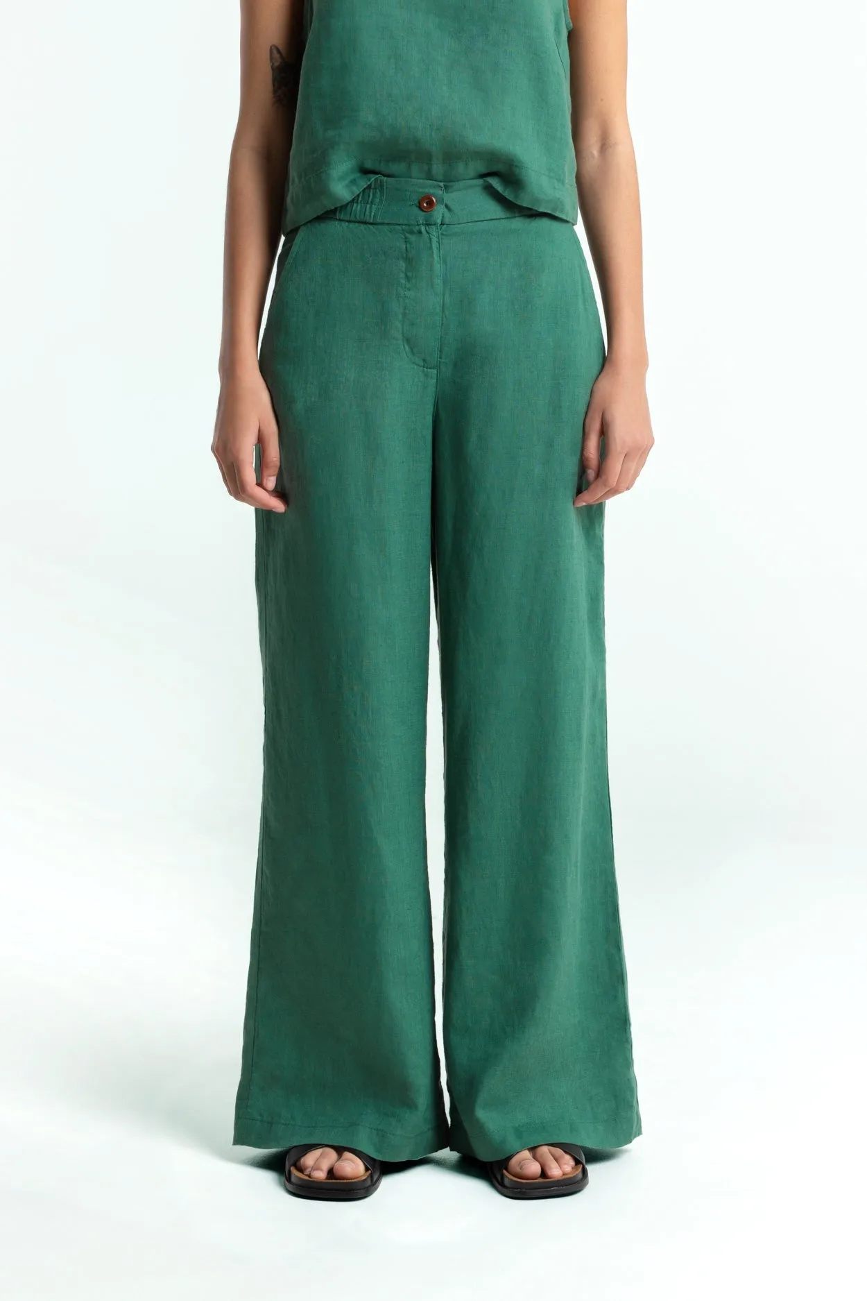 Lilian Linen Pants Green