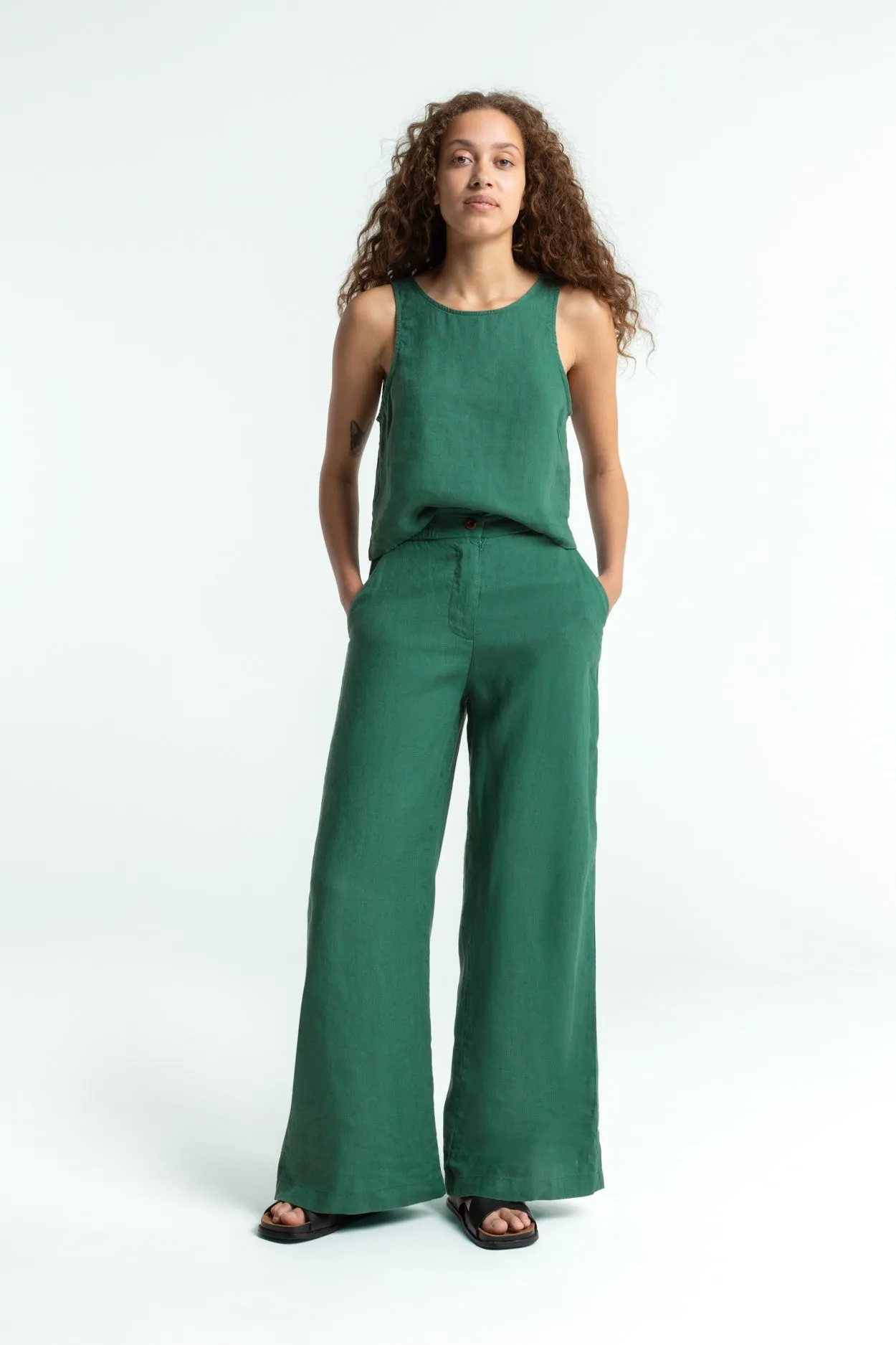 Lilian Linen Pants Green