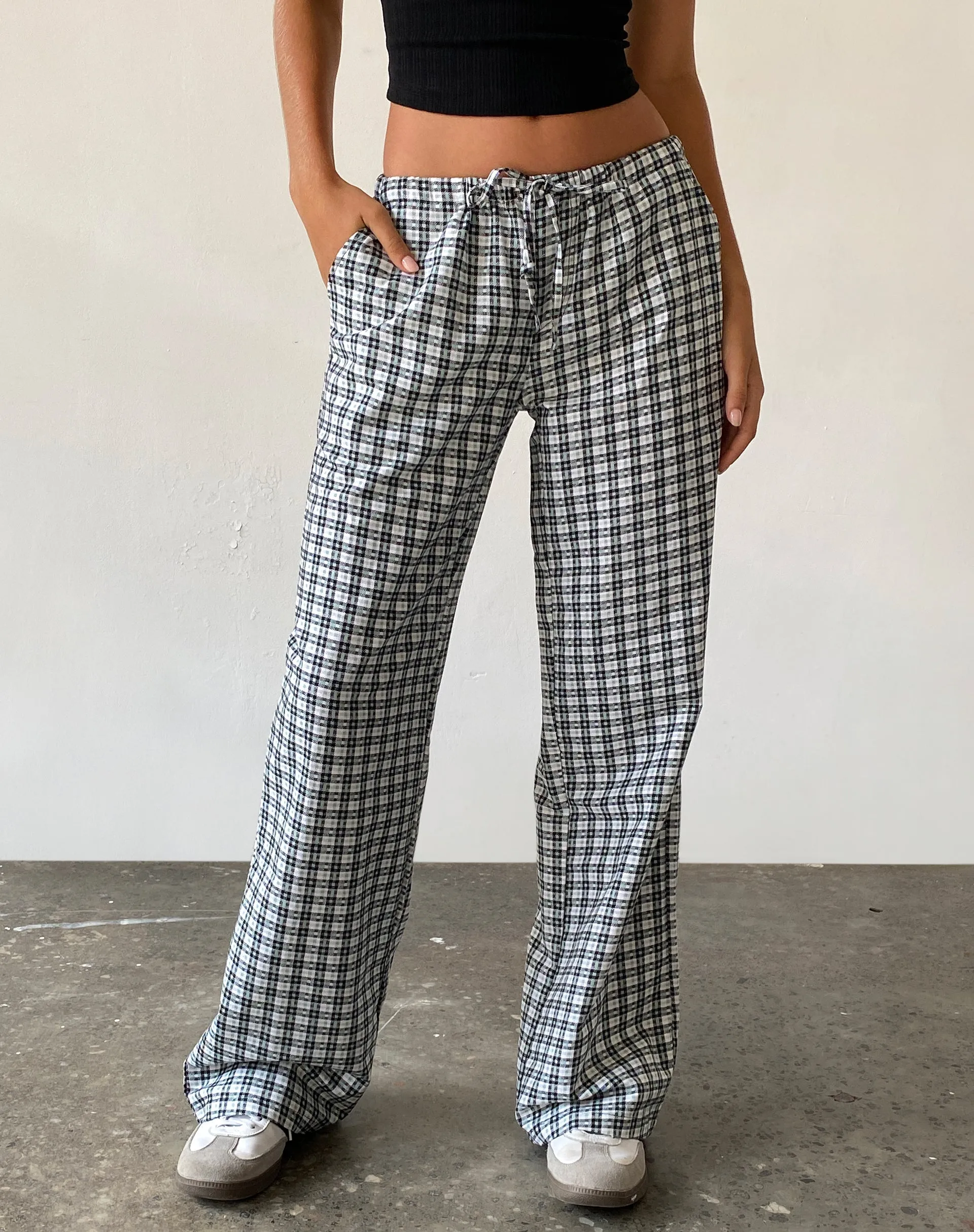 Lirura Wide Leg Trouser in Brandy Check