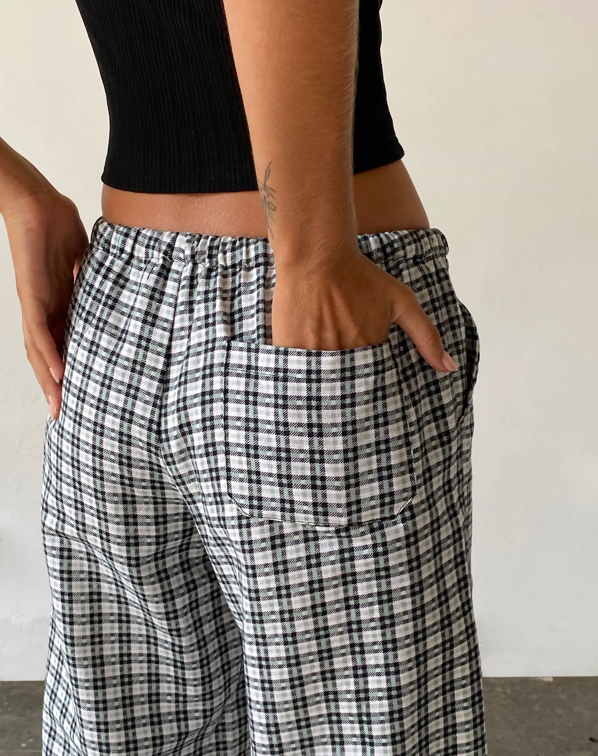 Lirura Wide Leg Trouser in Brandy Check