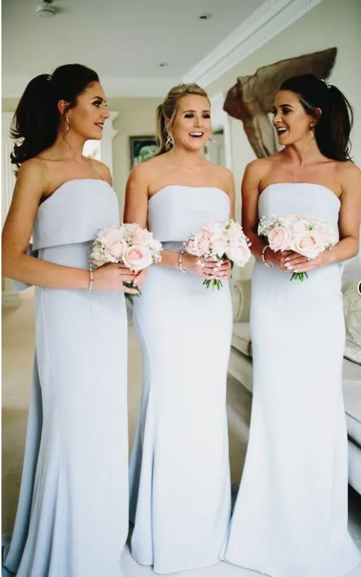 Long A Line With Trailing Chiffon Straight Across Sexy Bridesmaid Dresses BD1