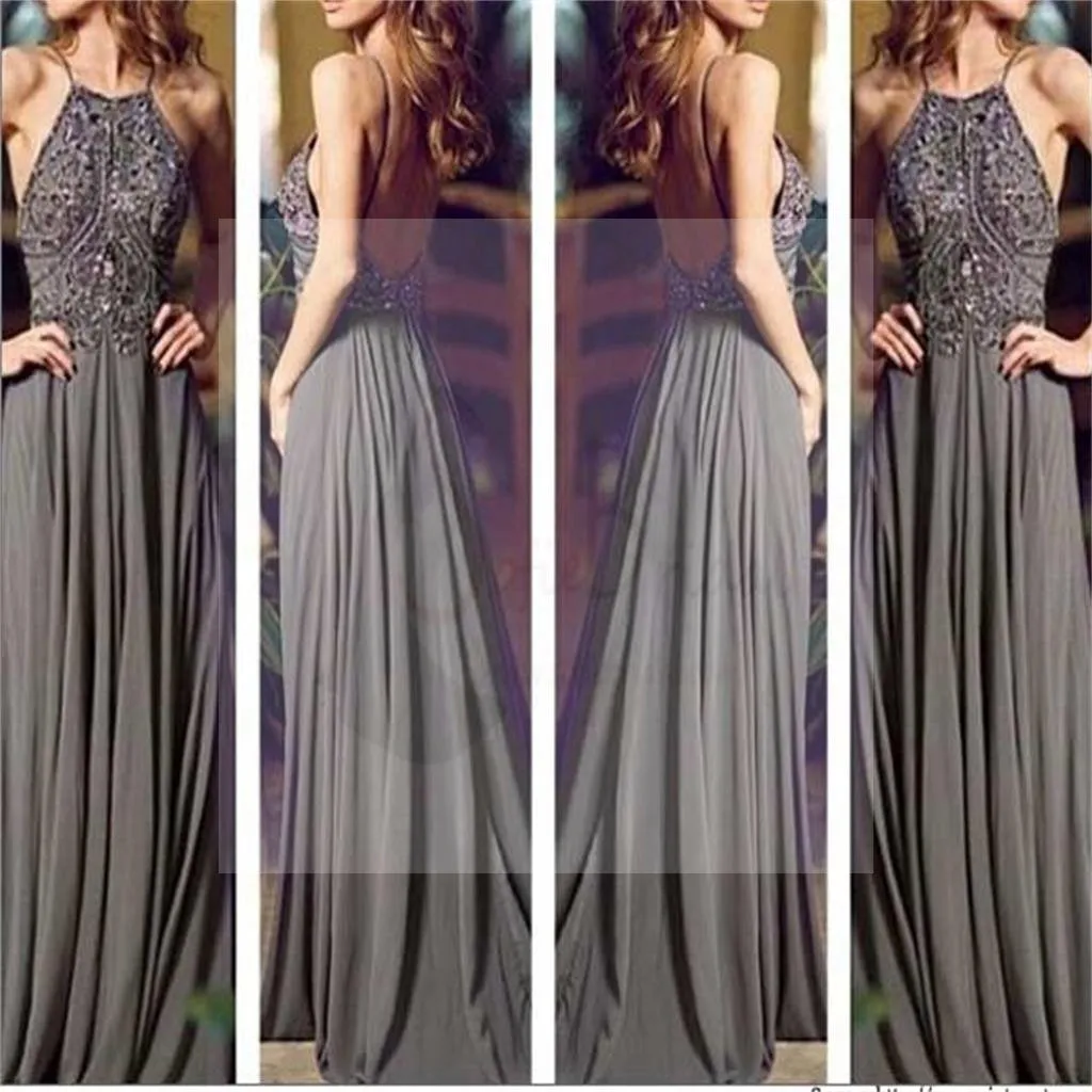 Long Prom Dresses, Gray Prom Dresses, Chiffon Prom Dresses, Popular Prom Dresses, Cheap Prom Dresses, Evening Prom Dresses, PD0032