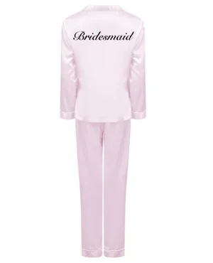 Lulabay ladies personalised satin long bridal pyjama set
