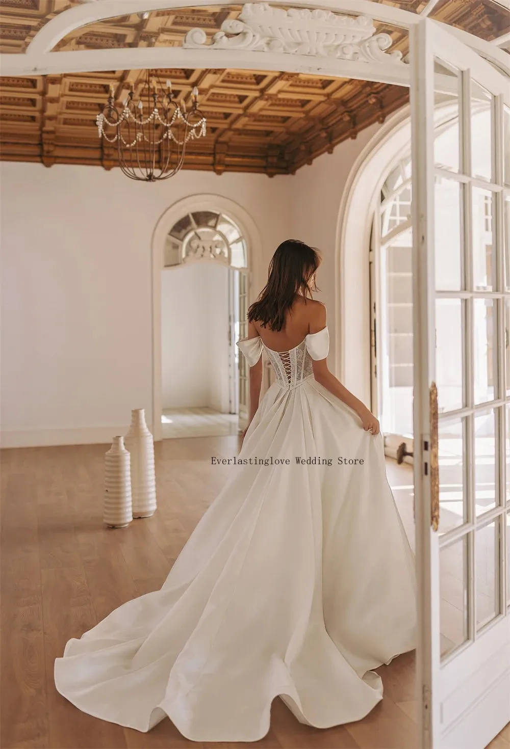 Luxurious Off The Shoulder Lace Sweetheart A Line Wedding Dresses Custom Made Bridal Grown 2025 Vestido De Noival