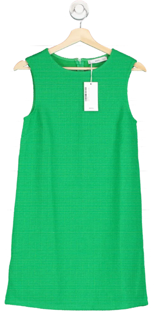 Mango Green Sleeveless Shift Dress UK 8