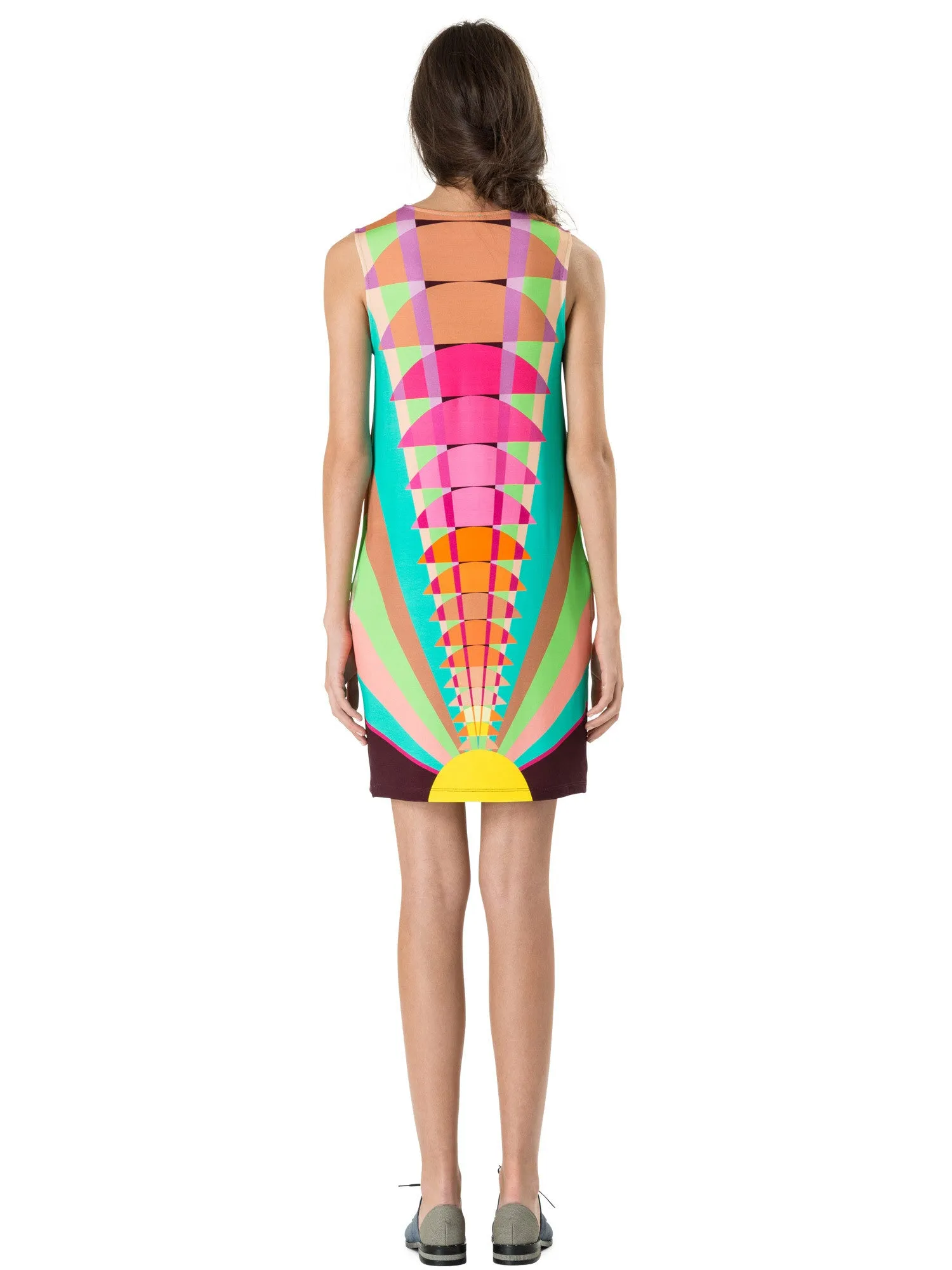 Mara Hoffman Ponte Shift Dress in Beams Yellow