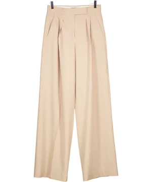 Max Mara Beige Wide Camel Trousers UK 8