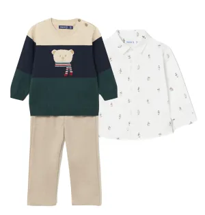 Mayoral 2188 Bears Shirt and 2544 Jumper and Trousers In Stock Now