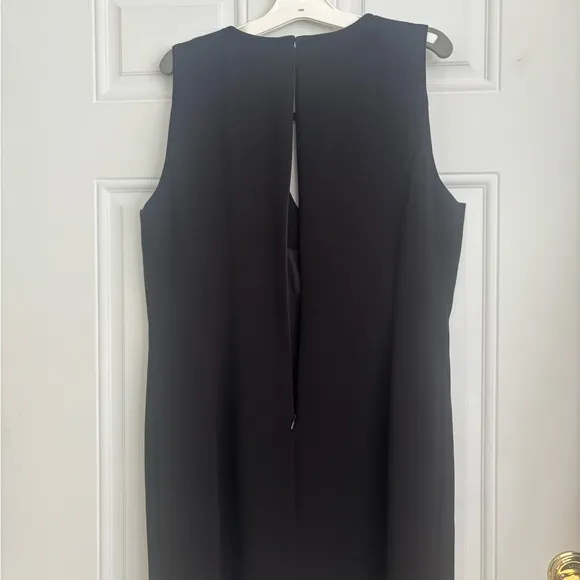 Michael Kors Black Sheath Dress w/Gold Tone Bar Accent, Size 12