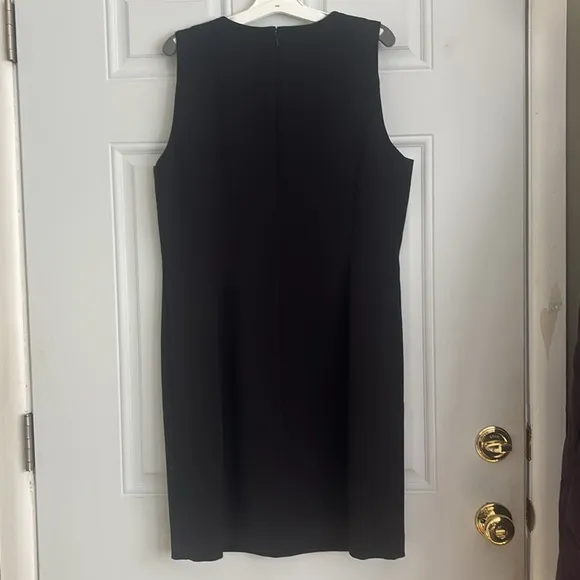 Michael Kors Black Sheath Dress w/Gold Tone Bar Accent, Size 12